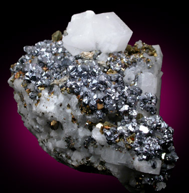 Galena, Pyrite, Calcite from Naica District, Saucillo, Chihuahua, Mexico