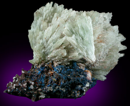 Aragonite with Azurite and Wulfenite from Tsumeb Mine, Otavi-Bergland District, Oshikoto, Namibia