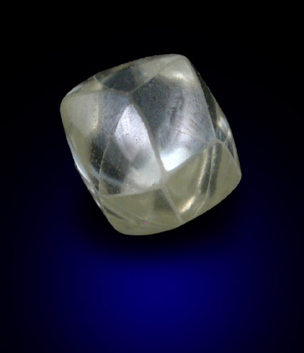 Diamond (0.95 carat yellow trisoctahedral crystal) from Jwaneng Mine, Naledi River Valley, Botswana