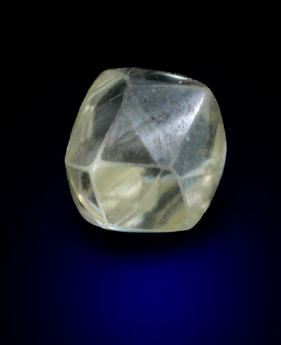 Diamond (0.95 carat yellow trisoctahedral crystal) from Jwaneng Mine, Naledi River Valley, Botswana