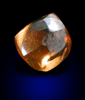Diamond (1.02 carat orange-brown flattened crystal) from Jwaneng Mine, Naledi River Valley, Botswana