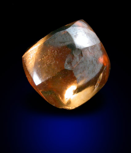 Diamond (1.02 carat orange-brown flattened crystal) from Jwaneng Mine, Naledi River Valley, Botswana