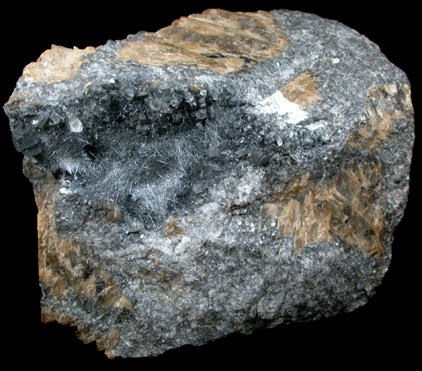 Jamesonite, Quartz, Siderite from Oruro Mining District, Oruro Department, Bolivia