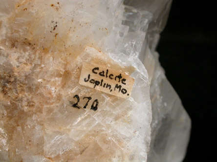 Calcite with Pyrite inclusions from Tri-State Lead-Zinc Mining District, near Joplin, Jasper County, Missouri