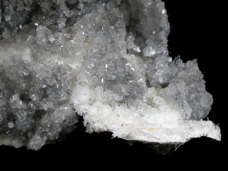 Calcite on Palygorskite var. Mountain Leather from Metaline Falls, Pend Oreille County, Washington