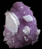 Calcite on Amethyst Quartz from Guanajuato, Mexico