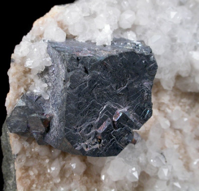 Galena on Quartz from Thomaston Dam Railroad Cut, Thomaston, Litchfield County, Connecticut