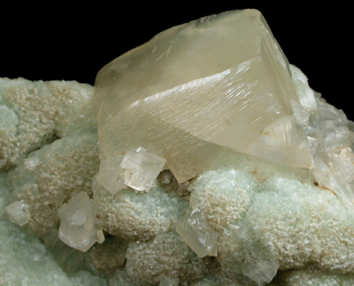 Calcite on Prehnite pseudomorphs after Glauberite from Fanwood Quarry (Weldon Quarry), Watchung, Somerset County, New Jersey