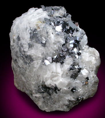 Galena and Barite from Lime Crest Quarry (Limecrest), Sussex Mills, 4.5 km northwest of Sparta, Sussex County, New Jersey