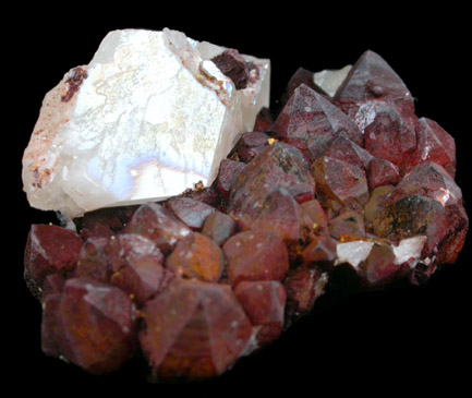 Cerussite on Quartz from Grand Reef Mine, Aravaipa District, Graham County, Arizona