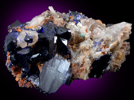 Azurite, Quartz, Cerussite from Tsumeb Mine, Otavi-Bergland District, Oshikoto, Namibia