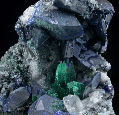 Azurite, Malachite, Cerussite from Tsumeb Mine, Otavi-Bergland District, Oshikoto, Namibia