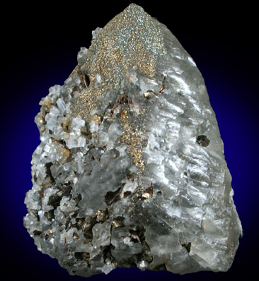 Calcite with Pyrrhotite, Pyrite, Apophyllite from Gaspe Copper Company Mine, Murdochville, Gaspe Peninsula, Québec, Canada