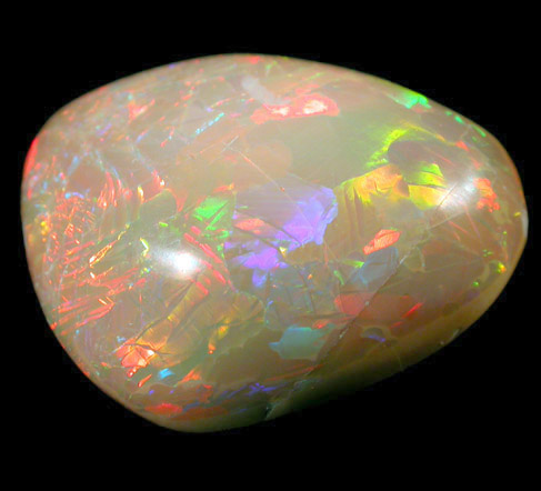 Opal (var. Fire Opal Hydrophane) from near Mezezo, Shewa (also Shoa or Showa) Plateau, Amhara, Ethiopia