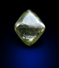 Diamond (0.61 carat green octahedral crystal) from Orapa Mine, south of the Makgadikgadi Pans, Botswana