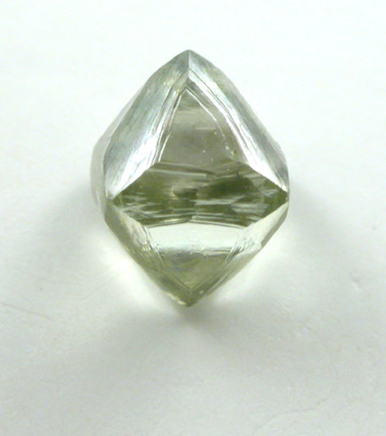 Diamond (0.61 carat green octahedral crystal) from Orapa Mine, south of the Makgadikgadi Pans, Botswana