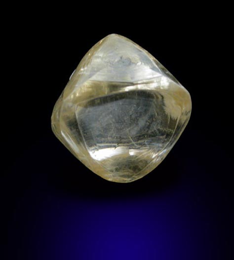 Diamond (0.94 carat pale pale-yellow octahedral crystal) from Orapa Mine, south of the Makgadikgadi Pans, Botswana