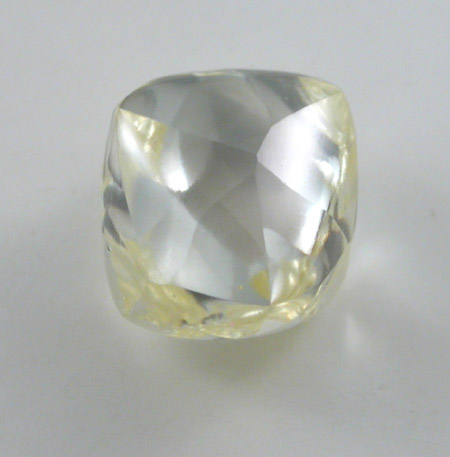 Diamond (1.54 carat gem-grade yellow complex crystal) from Koffiefontein Mine, Free State (formerly Orange Free State), South Africa