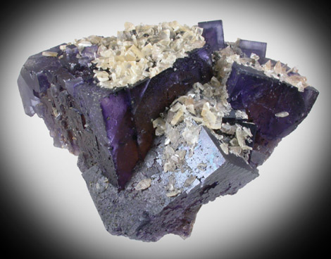 Fluorite with Barite from Cave-in-Rock District, Hardin County, Illinois