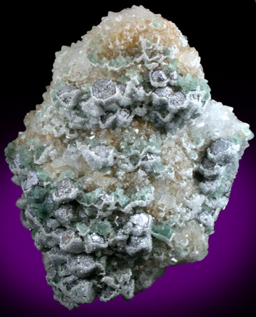 Galena, Fluorite, Quartz from Rogerley Mine, Frosterley, County Durham, England