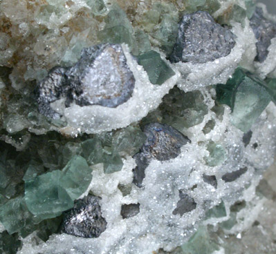 Galena, Fluorite, Quartz from Rogerley Mine, Frosterley, County Durham, England