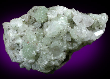 Copper, Prehnite, Calcite from Keweenaw Peninsula Copper District, Michigan