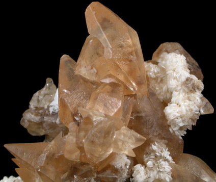 Calcite with Barite from Pugh Quarry, 6 km NNW of Custar, Wood County, Ohio