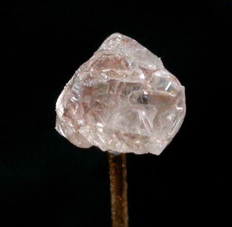 Diamond (0.75 carat pale pink-brown complex crystal) from Kelsey Lake Diamond Mine, Stateline District, Larimer County, Colorado