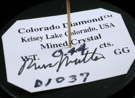 Diamond (0.44 carat pale brown complex crystal) from Kelsey Lake Diamond Mine, Stateline District, Larimer County, Colorado