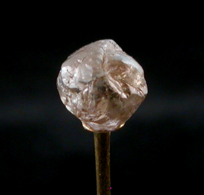 Diamond (0.44 carat pale brown complex crystal) from Kelsey Lake Diamond Mine, Stateline District, Larimer County, Colorado