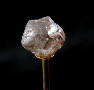 Diamond (0.44 carat pale brown complex crystal) from Kelsey Lake Diamond Mine, Stateline District, Larimer County, Colorado