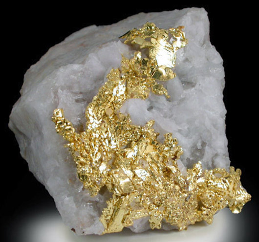 Gold on Quartz from Eagle's Nest Mine, Michigan Bluff District, Placer County, California