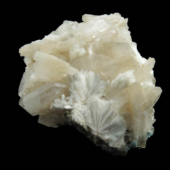 Stilbite and Laumontite on Calcite from Upper New Street Quarry, Paterson, Passaic County, New Jersey