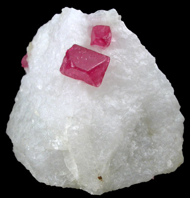 Spinel in marble from Mogok District, 115 km NNE of Mandalay, Mandalay Division, Myanmar (Burma)