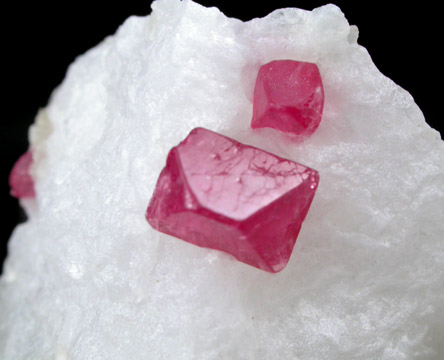 Spinel in marble from Mogok District, 115 km NNE of Mandalay, Mandalay Division, Myanmar (Burma)