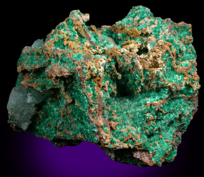 Malachite with Calcite from Southwest Mine, Bisbee, Cochise County, Arizona