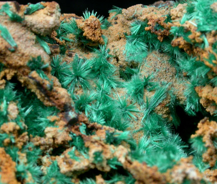 Malachite with Calcite from Southwest Mine, Bisbee, Cochise County, Arizona