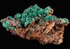 Malachite pseudomorphs after Azurite from Bisbee, Warren District, Cochise County, Arizona