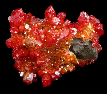 Vanadinite with Calcite from North Geronimo Mine, La Paz County, Arizona