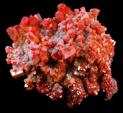 Vanadinite with Calcite from North Geronimo Mine, La Paz County, Arizona