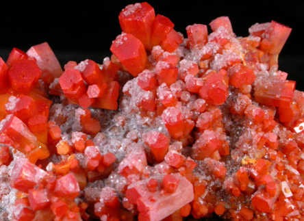 Vanadinite with Calcite from North Geronimo Mine, La Paz County, Arizona