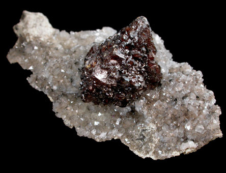 Sphalerite on Quartz from Elmwood Mine, Carthage, Smith County, Tennessee