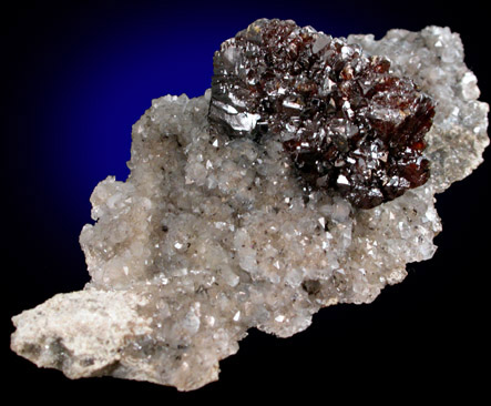 Sphalerite on Quartz from Elmwood Mine, Carthage, Smith County, Tennessee