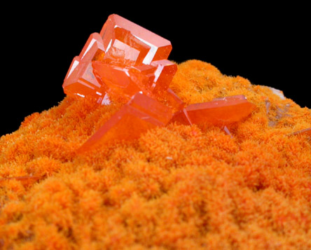 Wulfenite with Mimetite from Rowley Mine, 20 km northwest of Theba, Painted Rock Mountains, Maricopa County, Arizona