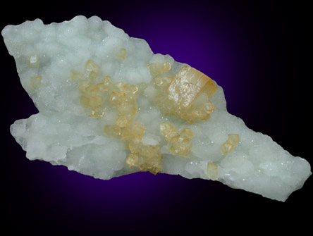 Calcite on Prehnite from Gainesville Quarry, Prince William County, Virginia