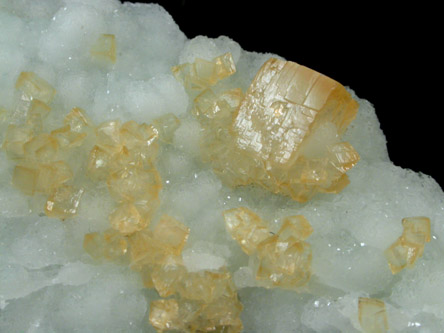 Calcite on Prehnite from Gainesville Quarry, Prince William County, Virginia