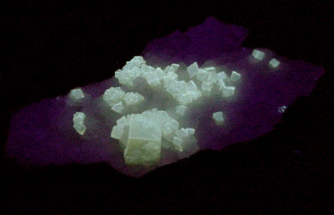 Calcite on Prehnite from Gainesville Quarry, Prince William County, Virginia