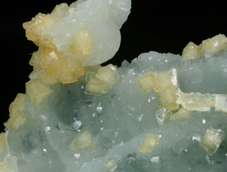 Calcite on Prehnite from Gainesville Quarry, Prince William County, Virginia