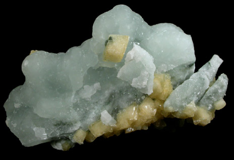 Calcite on Prehnite from Gainesville Quarry, Prince William County, Virginia