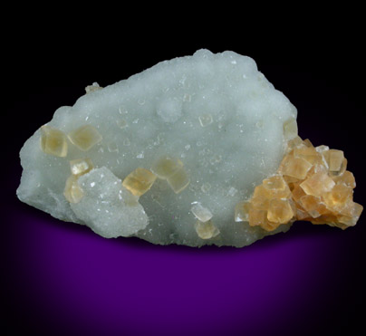 Calcite on Prehnite from Gainesville Quarry, Prince William County, Virginia